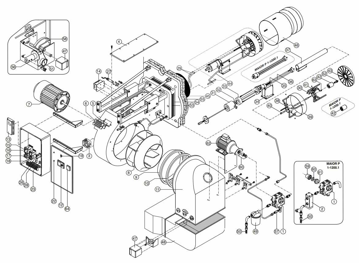 Горелка дизельная Ecoflam MAIOR P 700.1 PRE TC S, 3146429