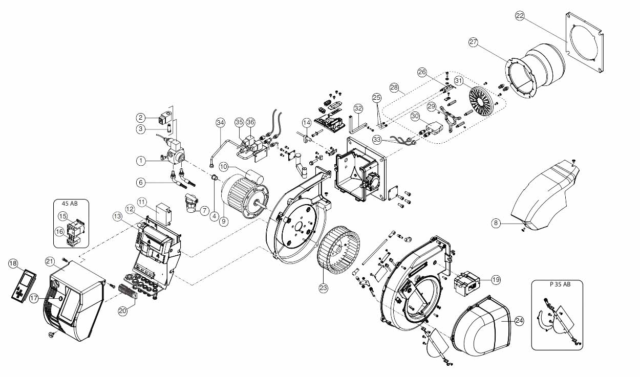 Горелка дизельная Ecoflam MAX P 35 AB TC TW 230-50, 3140420