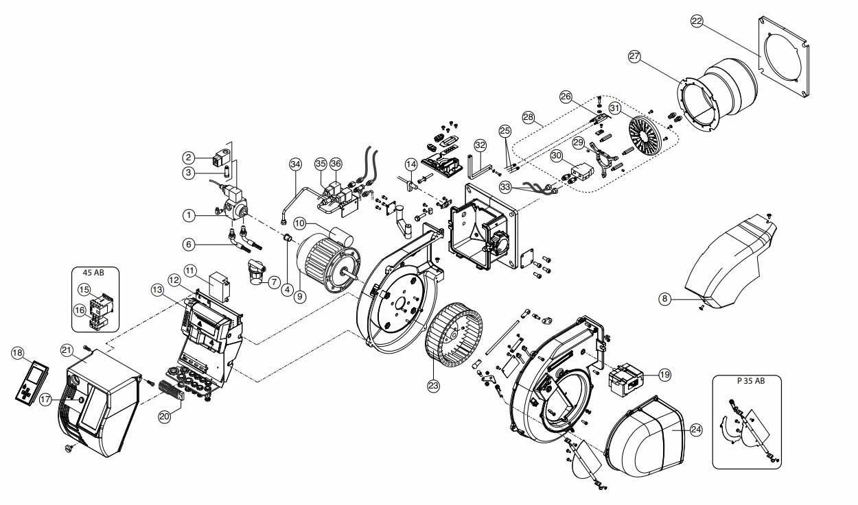 Горелка дизельная Ecoflam MAX P 45 AB TL TW 230-400-50, 3141314