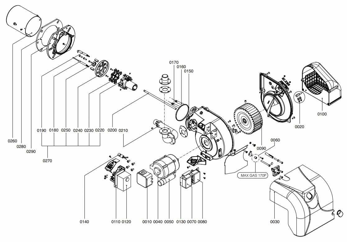 Горелка газовая Ecoflam MAX GAS 170 E P TL, 3146252